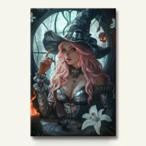 The Midnight Realm of the Pink-Haired Witch – Paint By Number