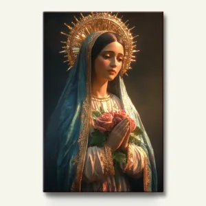 Our Lady of Serenity: Blossoms & Golden Radiance – Paint By Number